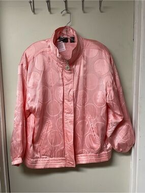 Vintage Pink Circle-Jacquard Bomber Jacket